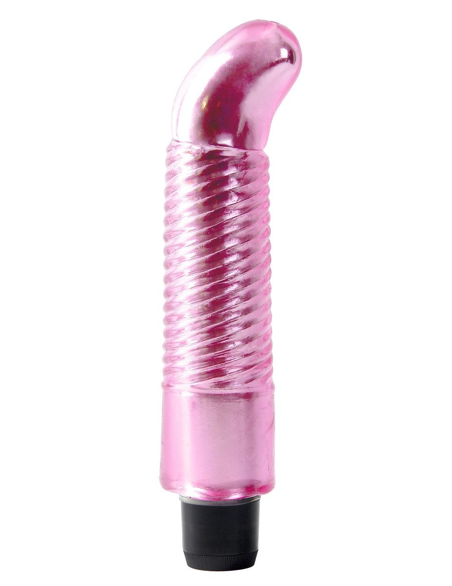 Розовый вибратор JELLY GEMS №3 - 21 см.