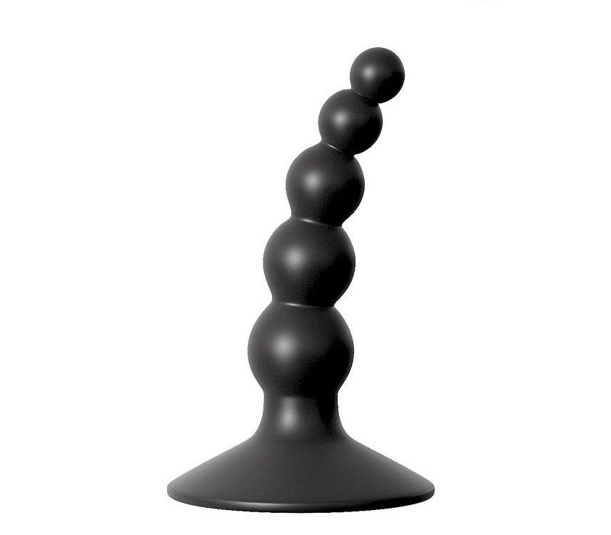 Чёрный фигурный изогнутый анальный стимулятор - 8,5 см. (черный)