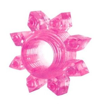 Розовое эрекционное кольцо Cockring star (розовый)