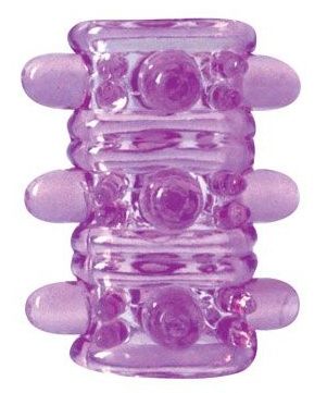 Открытая фиолетовая насадка на пенис Crystal Sleeve - 5,5 см. (фиолетовый)