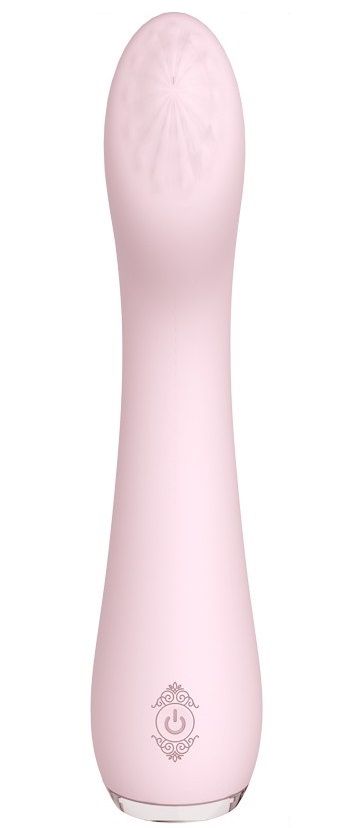Нежно-розовый вибратор LISA с рельефной головкой - 19,3 см. (нежно-розовый)