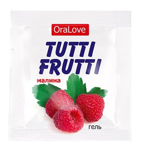Саше гель-смазки Tutti-frutti с малиновым вкусом - 4 гр. (цвет не указан)