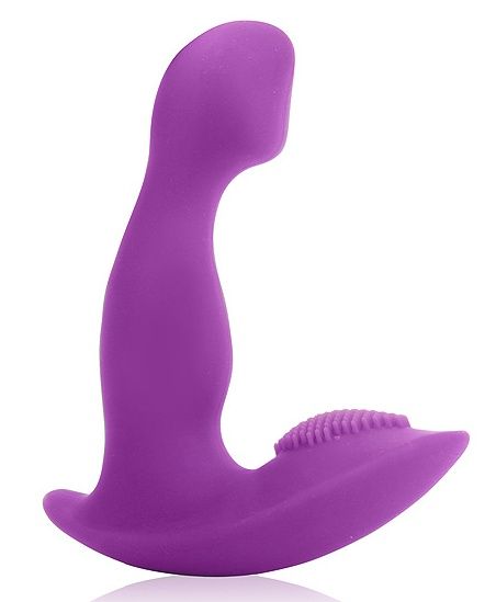 Фиолетовый G-вибромассажер с шипиками на основании - 10,5 см. (фиолетовый)