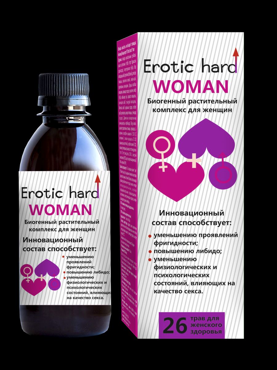 Женский биогенный концентрат для повышения либидо Erotic hard Woman - 250 мл. (цвет не указан)