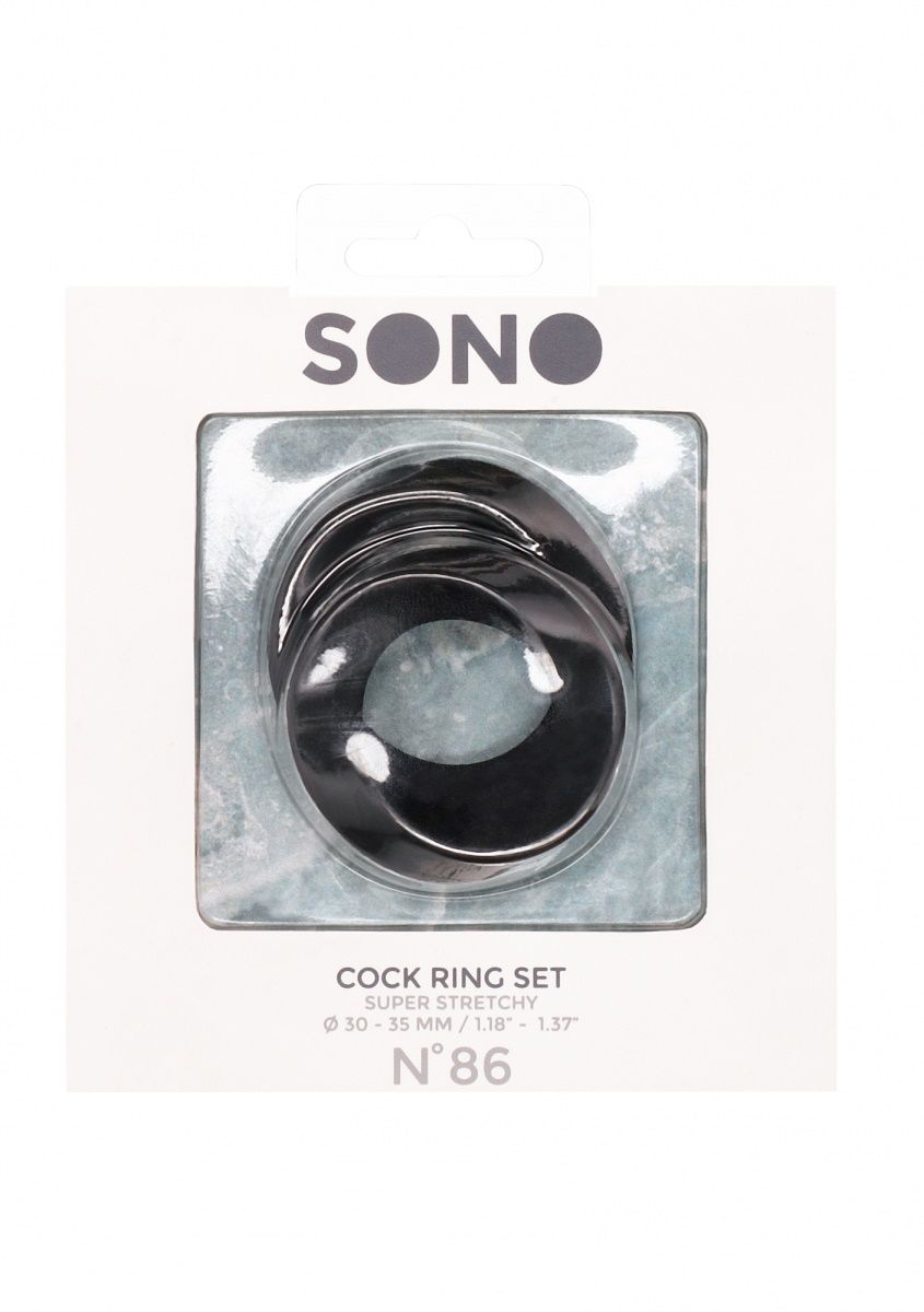 Набор из двух черных эрекционных колец N 86 Cock Ring Set