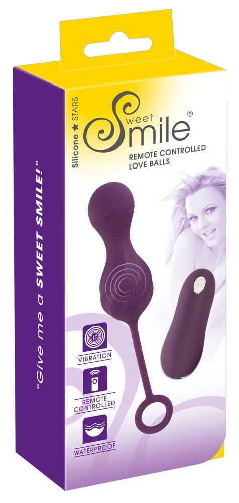 Фиолетовые вагинальные виброшарики Remote Controlled Love Balls