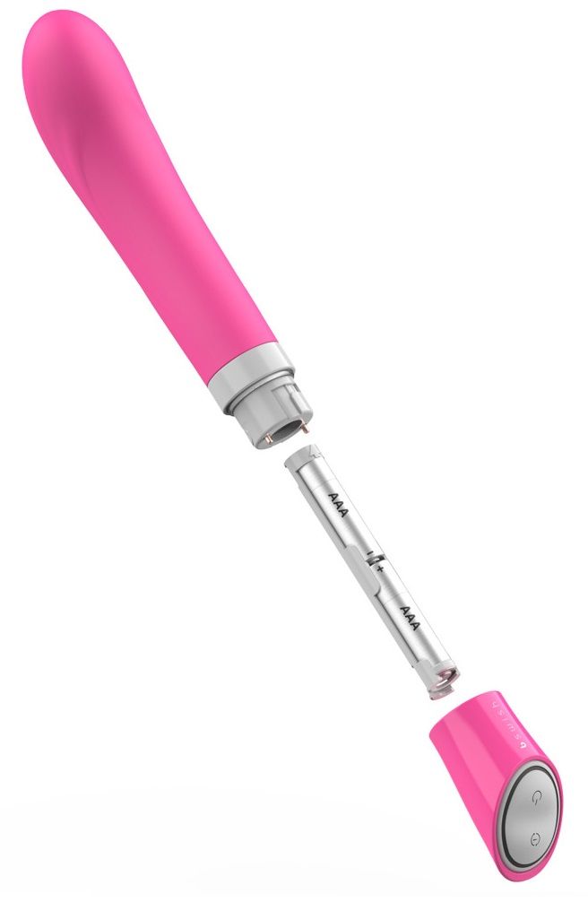 Розовый G-стимулятор с вибрацией Bgood Deluxe Curve - 19,3 см.