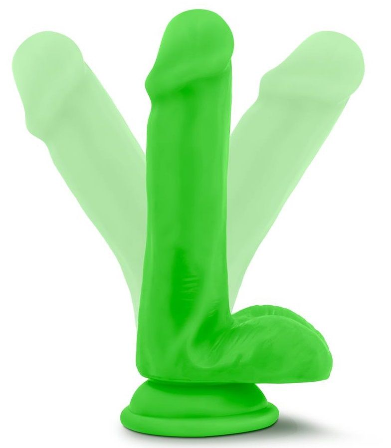 Зеленый фаллоимитатор 6 Inch Silicone Dual Density Cock with Balls - 15,24 см.