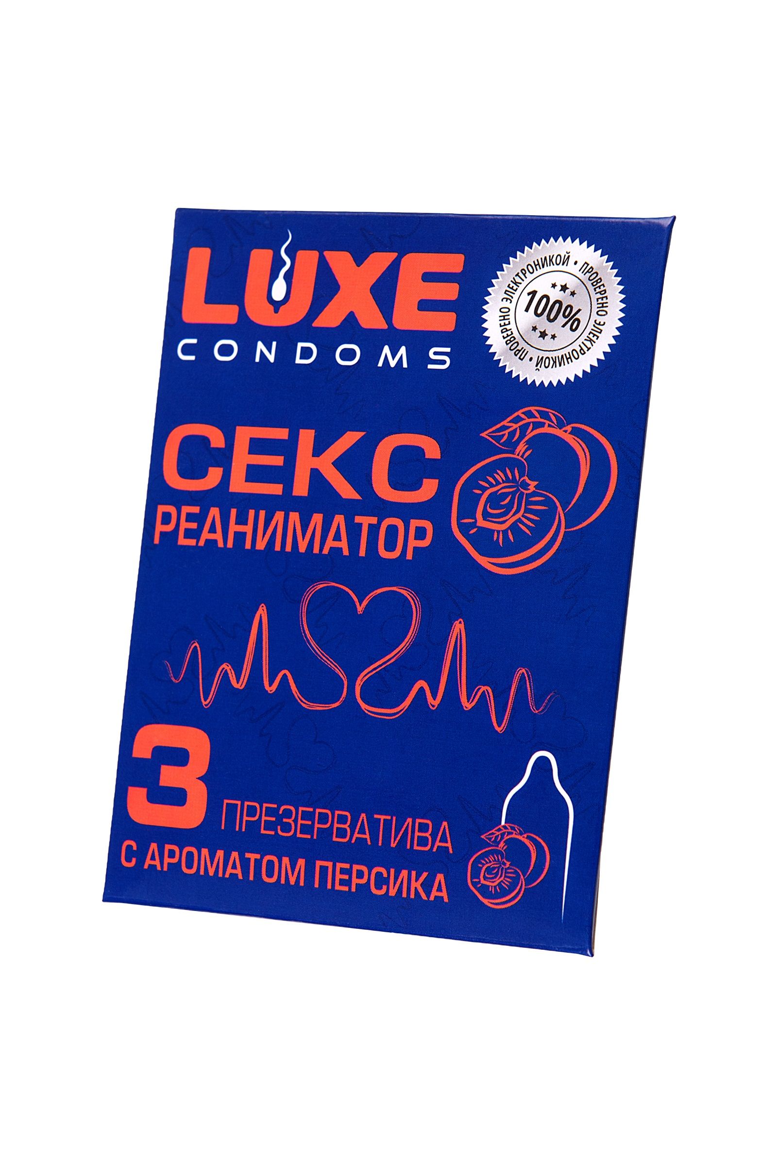 Презервативы с ароматом персика  Сексреаниматор  - 3 шт. (цвет не указан)