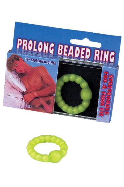 Салатное эрекционное кольцо с бусинами (зеленый)