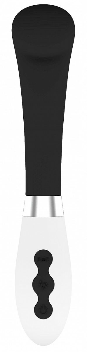 Черный вибратор Aceso с утолщенной головкой - 20,8 см.