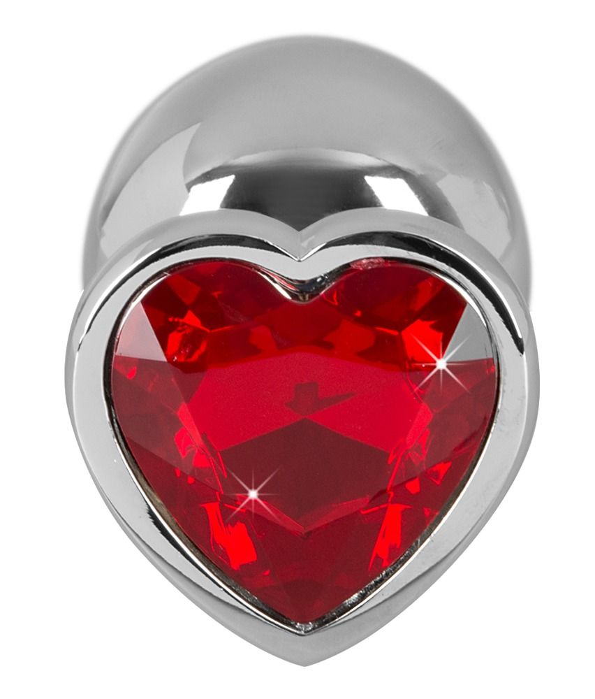 Большая алюминиевая пробка с красным кристаллом - 9,4 см.