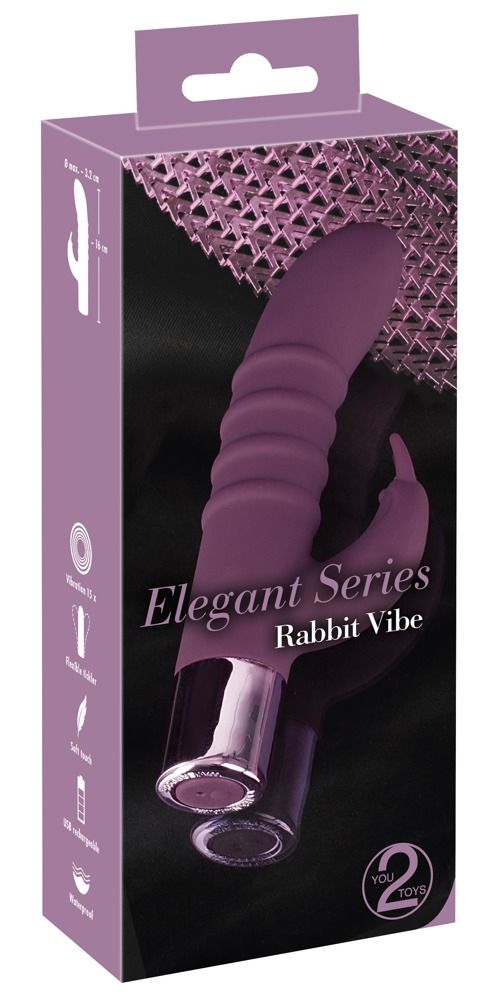Фиолетовый вибратор-кролик с ребрышками Rabbit Vibe - 16 см.