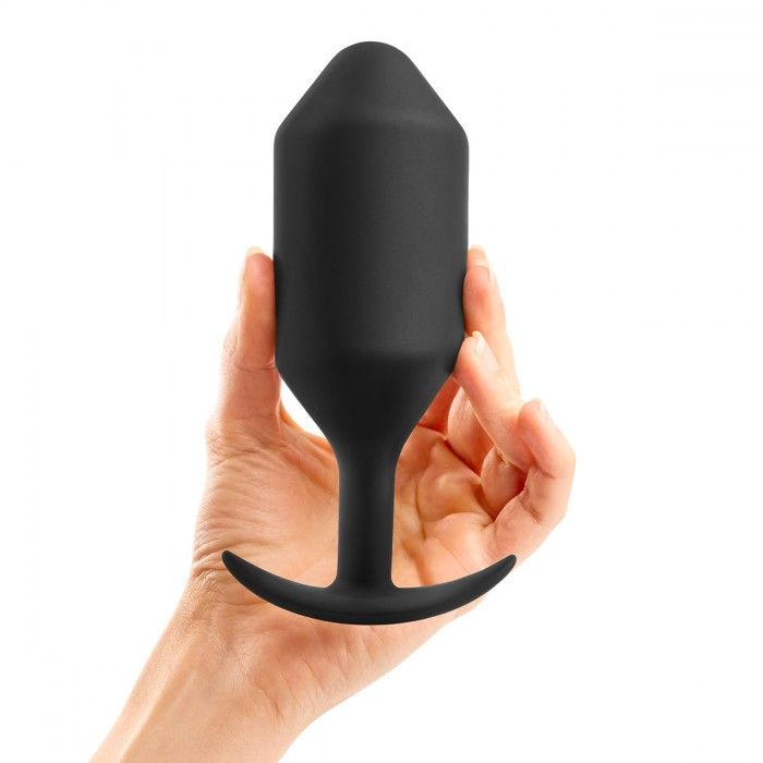 Черная анальная пробка для ношения B-vibe Snug Plug 6 - 17 см.