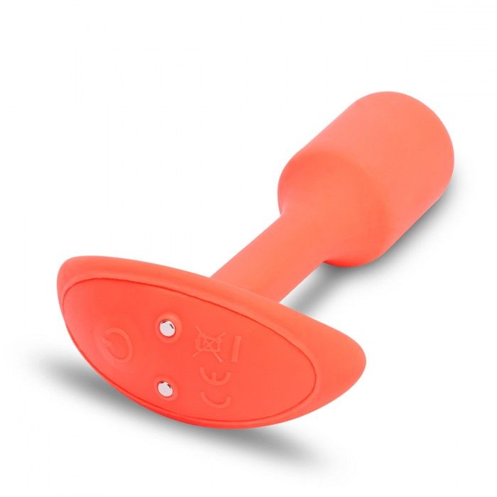 Оранжевая вибропробка для ношения B-vibe Snug Plug 1 - 10 см.