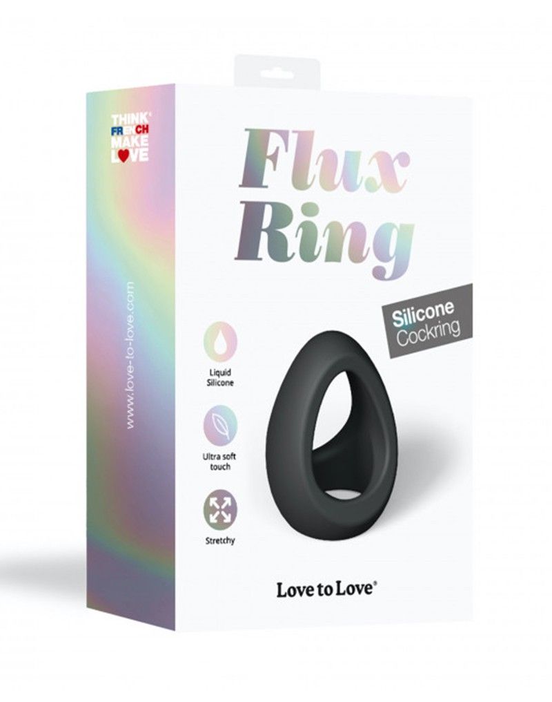 Черное фигурное эрекционное кольцо Flux Ring