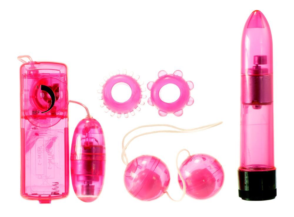Розовый вибронабор Classic Crystal Couples (розовый)