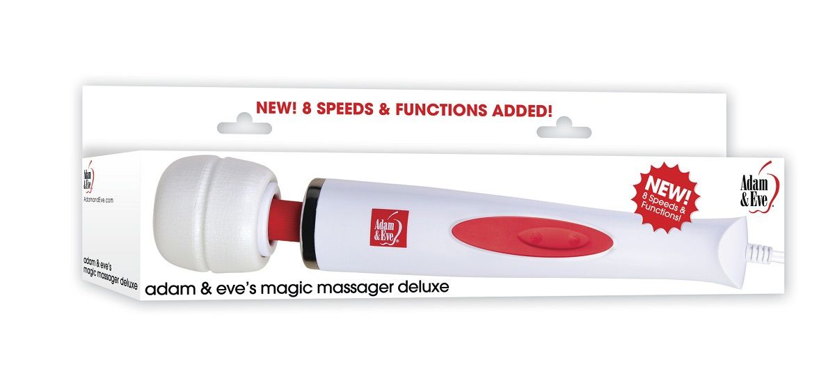 Белый проводной жезловый вибратор Magic Massager Deluxe