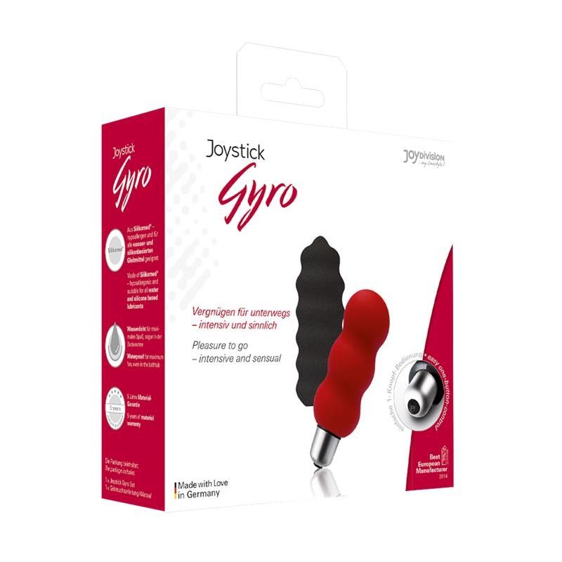 Мощная вибропуля Gyro с двумя сменными насадками - красной и серой