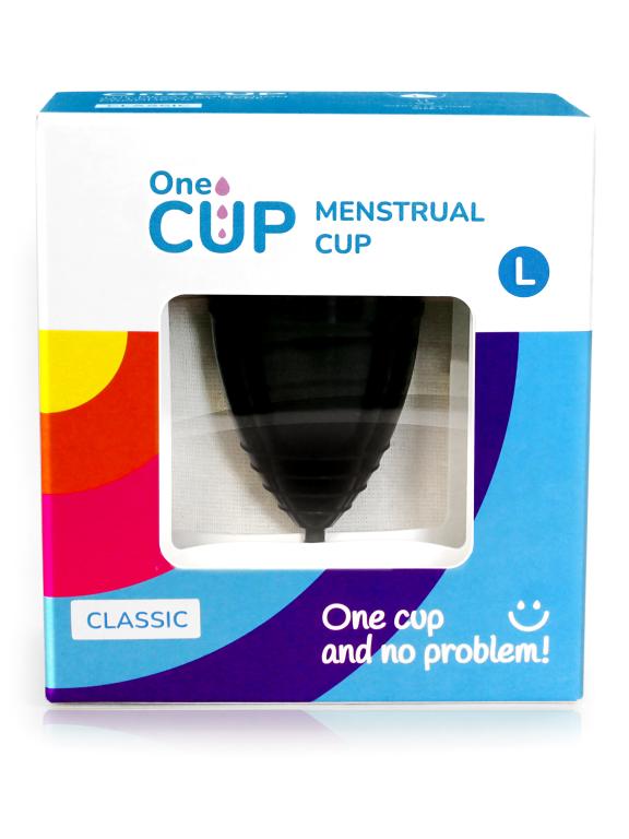 Черная менструальная чаша OneCUP Classic - размер L