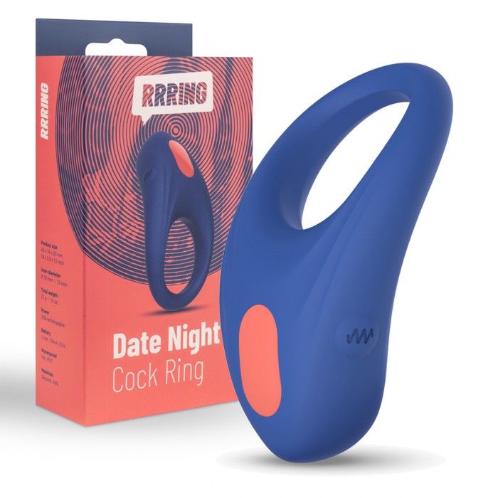 Синее эрекционное кольцо RRRING Date Night Cock Ring