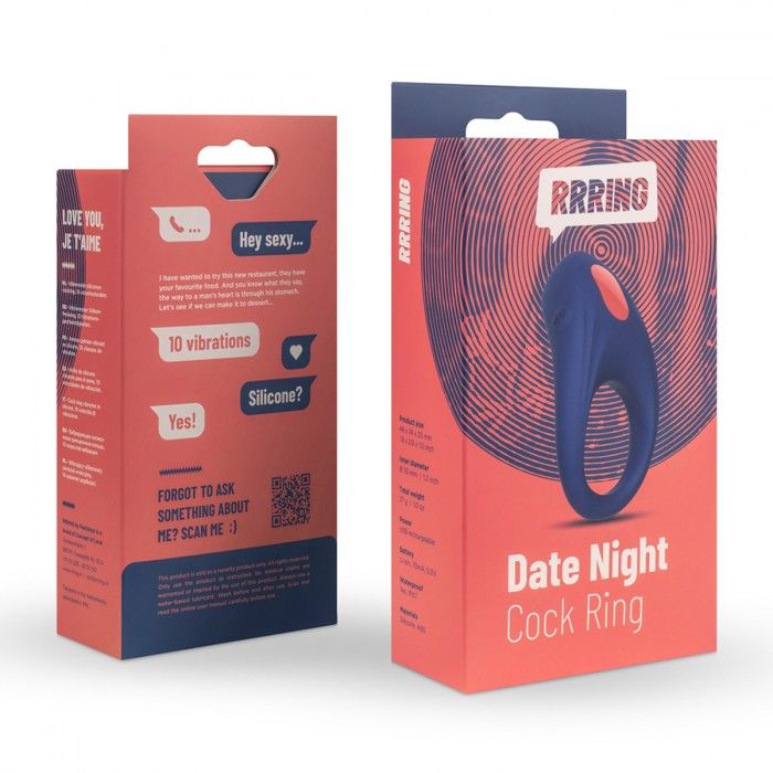 Синее эрекционное кольцо RRRING Date Night Cock Ring