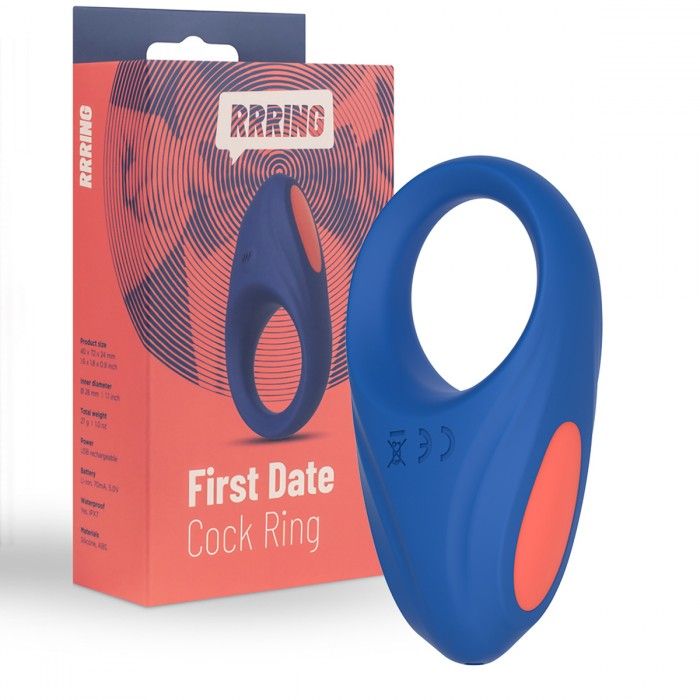 Синее эрекционное кольцо RRRING First Date Cock Ring