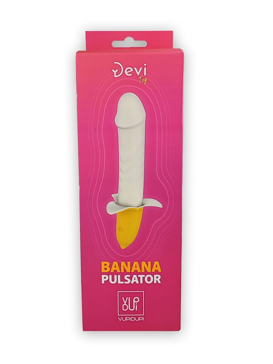 Мощный пульсатор в форме банана Banana Pulsator - 19,5 см.