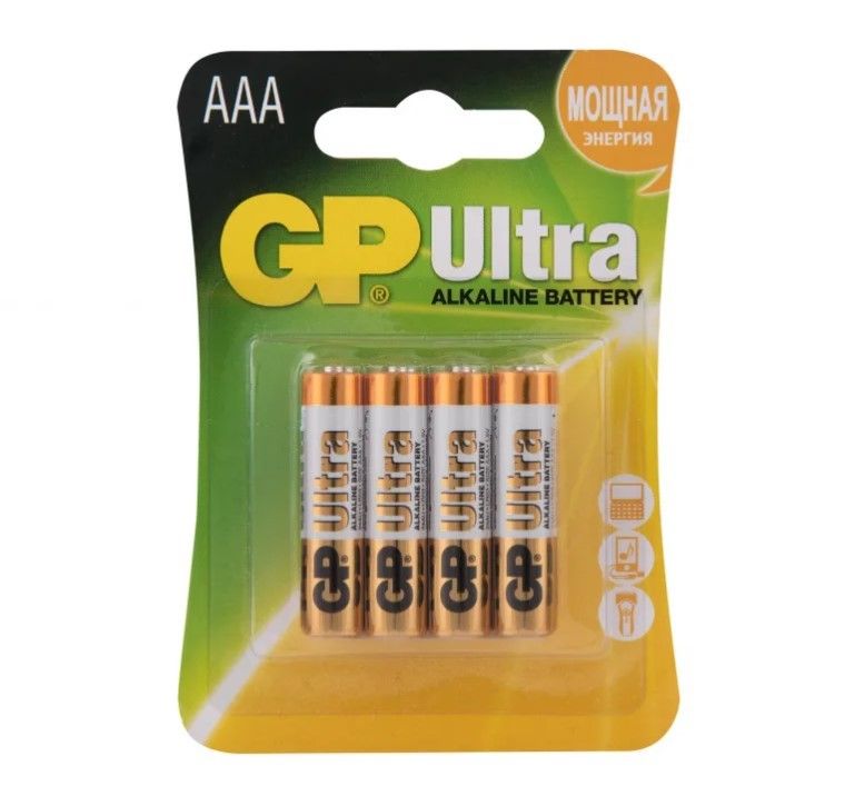 Батарейки алкалиновые GP Ultra Alkaline 24А AАA/LR03 - 4 шт. (цвет не указан)