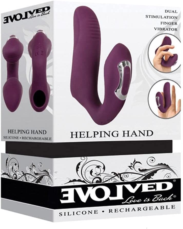 Фиолетовая вибронасадка на палец Helping Hand
