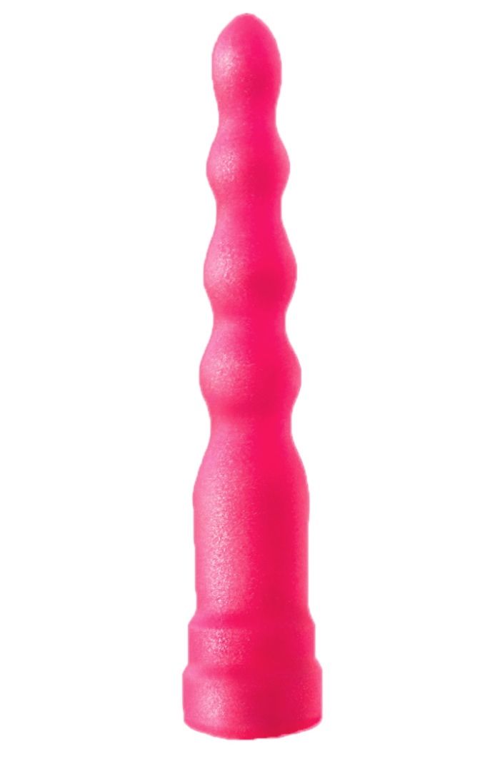 Розовый гелевый расширяющийся к низу анальный стимулятор - 20 см. (розовый)