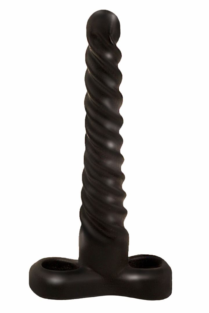 Закрученный спиралью плаг чёрного цвета - 15 см. (черный)