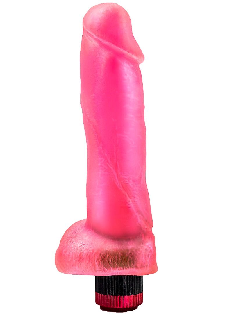 Розовый гелевый вибромассажёр  Конг  - 20,5 см. (розовый)