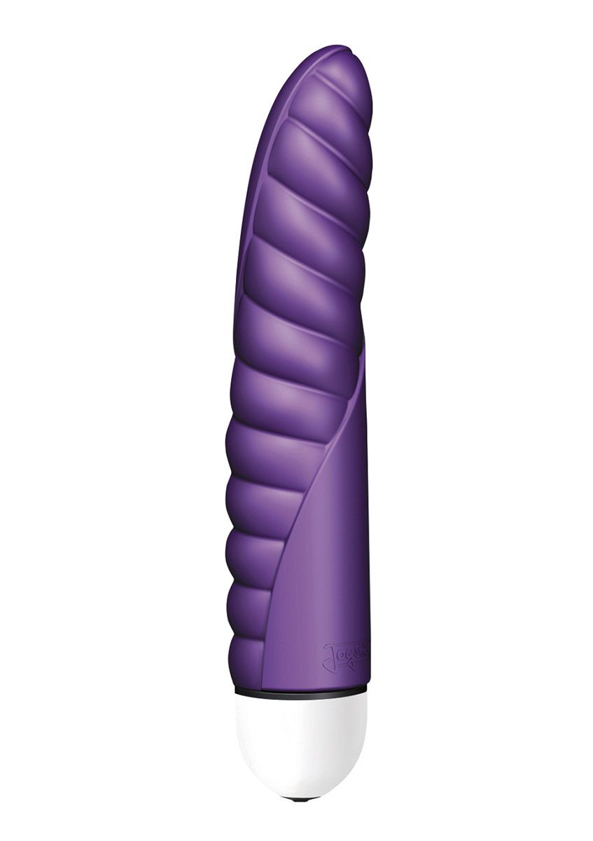 Фиолетовый вибратор с рёбрышками ChrisCross Comfort - 18 см.