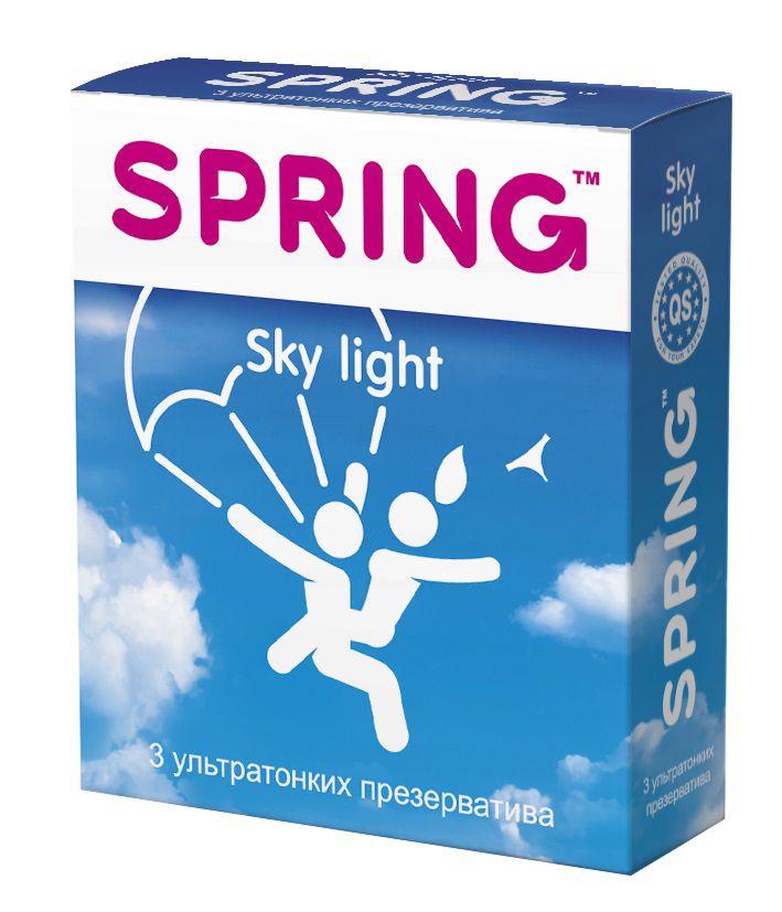 Ультратонкие презервативы SPRING SKY LIGHT - 3 шт. (цвет не указан)
