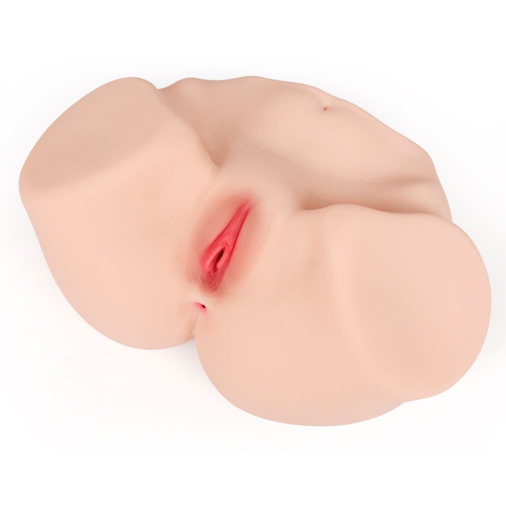 Телесный вибромастурбатор-полуторс Maria Onehole Real Vagina с двойным слоем материала