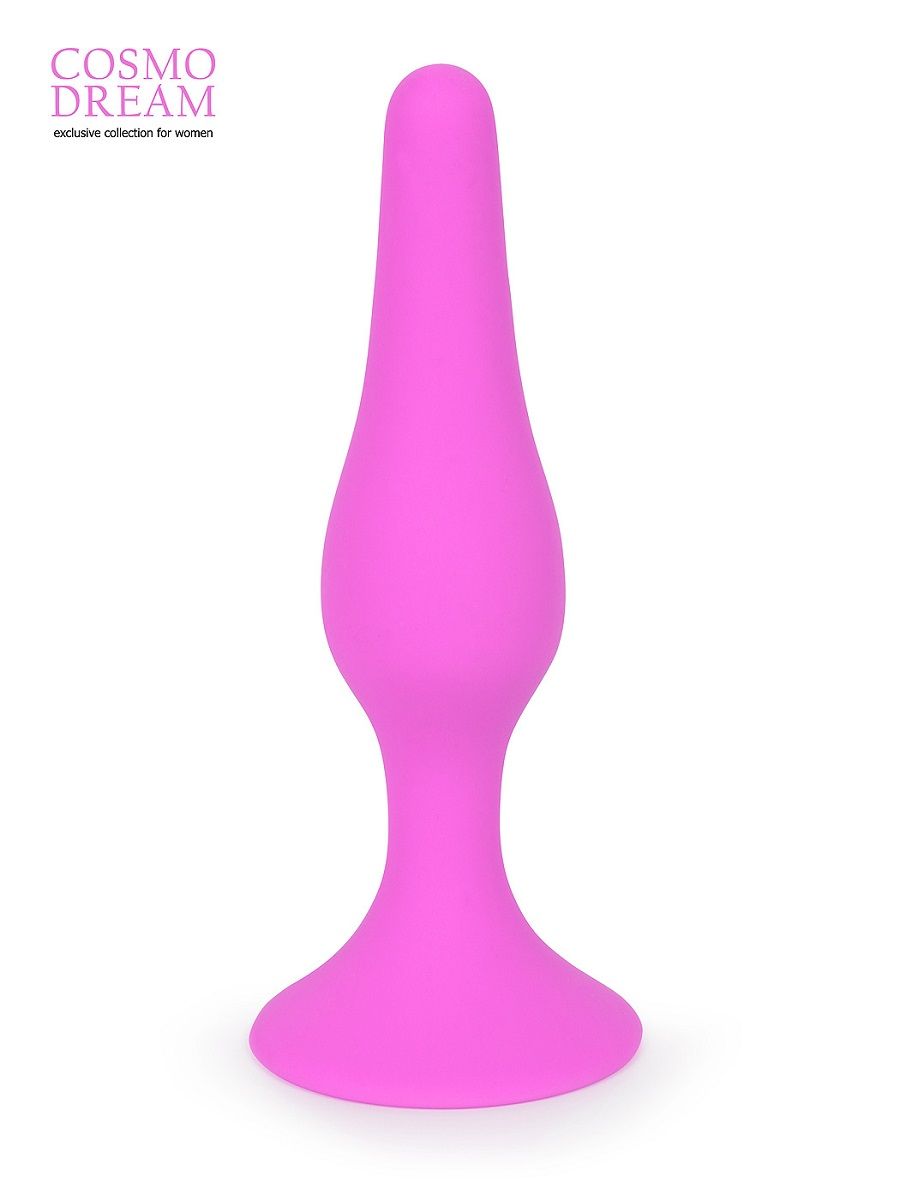 Розовая анальная втулка с ограничителем - 10 см. (розовый)