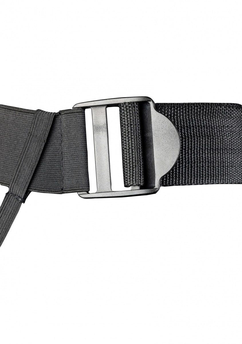 Серый страпон-фаллопротез с ребрами и мошонкой - 21,9 см.