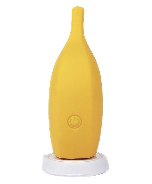 Желтый перезаряжаемый вибратор Ba-banana - 8,2 см. (желтый)