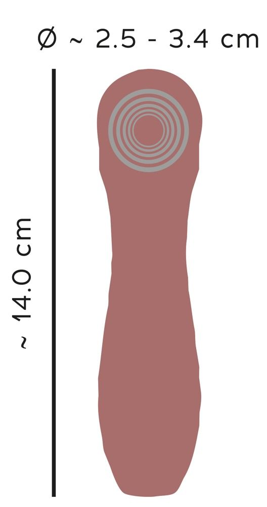 Коричневый вибратор-жезл Hazel 01 - 14 см.