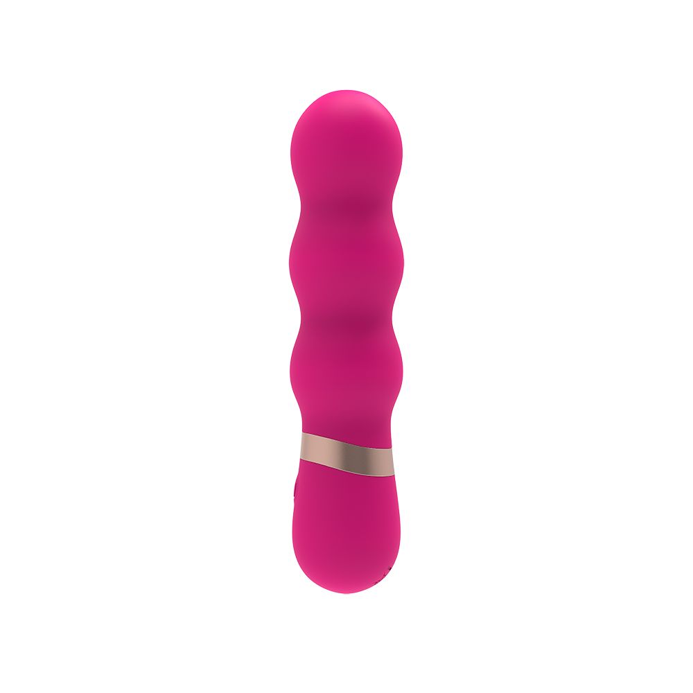 Розовый фигурный мини-вибратор Ripple Vibe - 11,9 см.