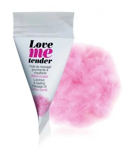 Съедобное согревающее массажное масло Love Me Tender Cotton Candy с ароматом сладкой ваты - 10 мл. (цвет не указан)
