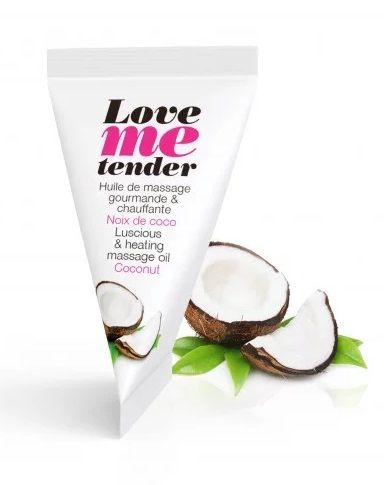 Съедобное согревающее массажное масло Love Me Tender Cocos с ароматом кокоса - 10 мл. (цвет не указан)