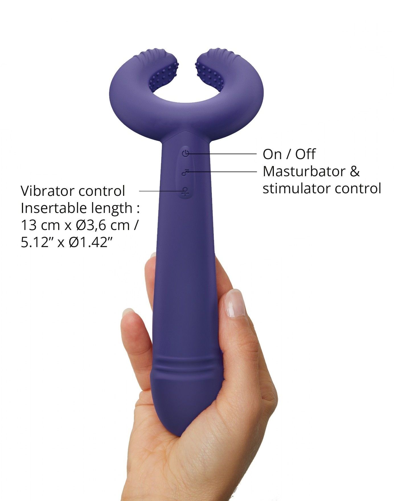 Темно-синий вибратор для пар Please Me Multi Vibrator
