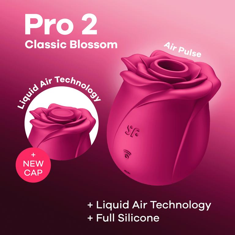 Малиновый вакуум-волновой стимулятор Pro 2 Classic Blossom