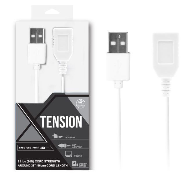 Белый удлинитель USB-провода - 100 см. (белый)