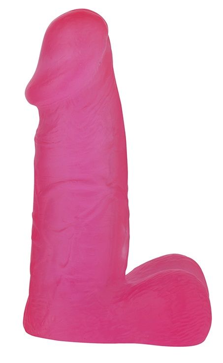 Розовый фаллоимитатор с мошонкой XSKIN 5 PVC DONG - 13 см.