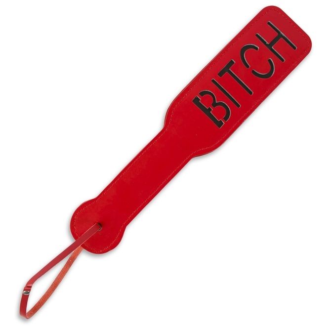 Красная шлёпалка Bitch - 31,5 см.