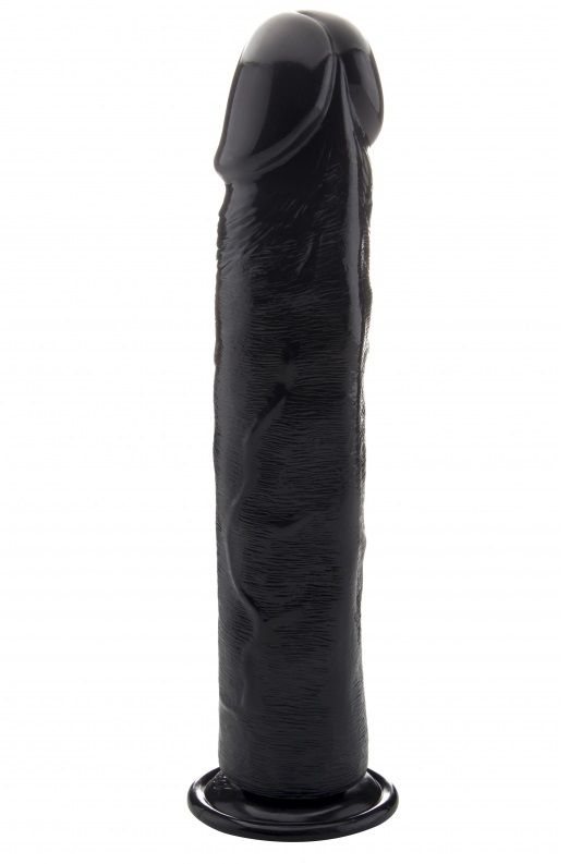 Чёрный фаллоимитатор-гигант Realistic Cock 15,5 Inch No Scrotum - 39,5 см.