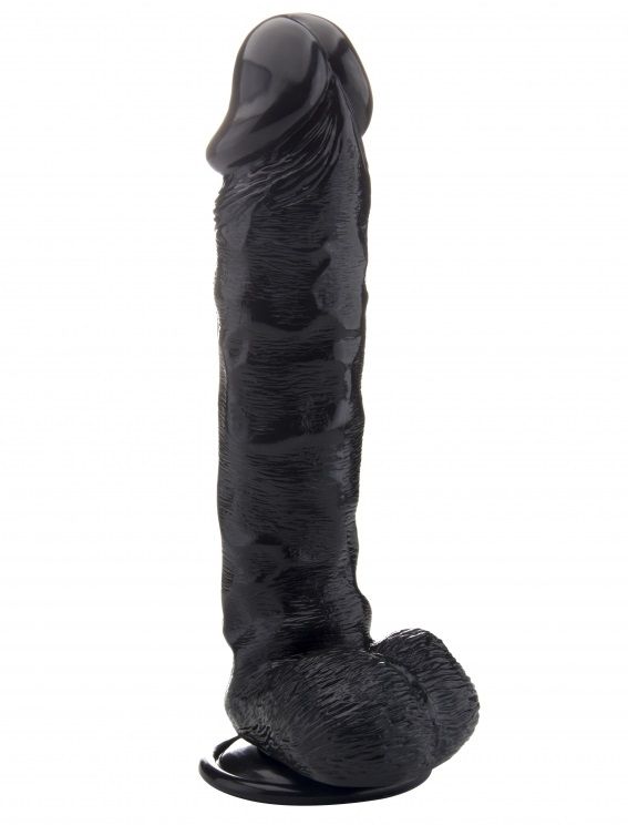 Чёрный фаллоимитатор Realistic Cock 13,4  With Scrotum - 34 см.